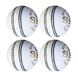 Cricket Ball, White, Pack of 4