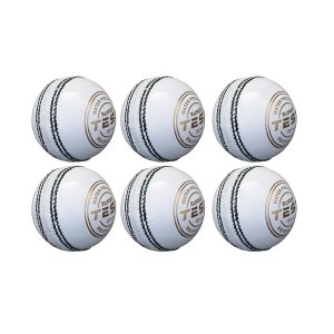 Leather Cricket Ball, White, Pack of 6