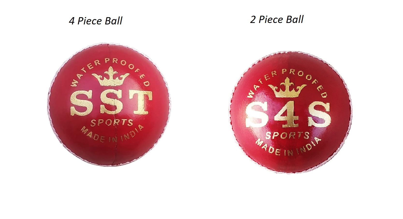difference between 2 piece and 4 piece leather cricket ball