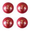 Leather Cricket Ball, Red pack of 4