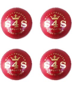 Leather Cricket Ball, Red pack of 4